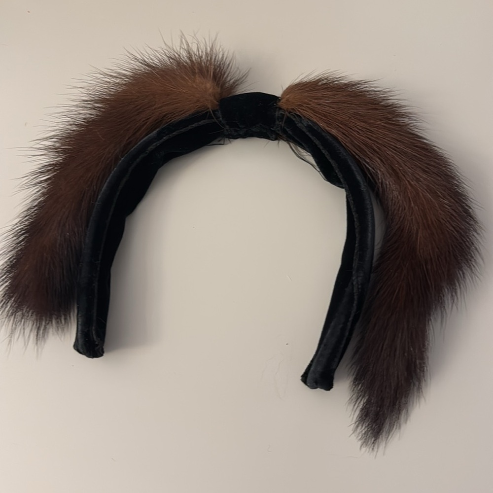 Mink and velvet head band